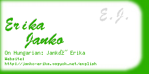 erika janko business card